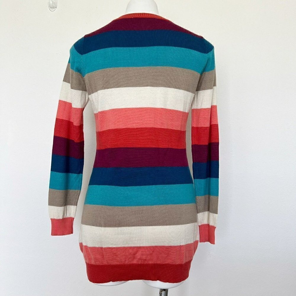 𝅺Vintage wool dress sweater SMALL pink blue Long Sleeve comfy cozy crew neck - Picture 9 of 14